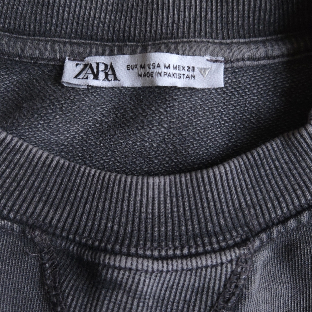 Zara Terry Sweatshirt Mineral Washed Gray - Picture 5 of 10